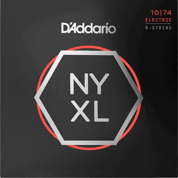 Струны D'Addario NYXL1074 NYXL Electric Light Top/Heavy Bottom 8-String 10-74