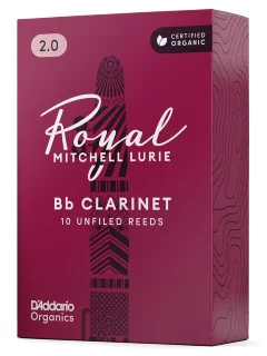 D'Addario RML10BCL200 Royal Mitchell Lurie Organic Bb Clarinet #2.0 10 Pack