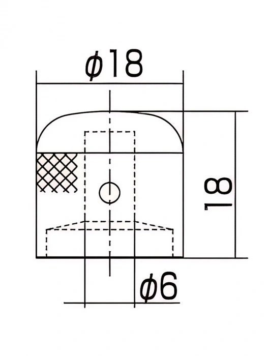 Gotoh VK1-18 C Dome Knob (Chrome)