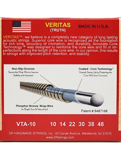 Струни DR VTA-10 Veritas Coated Core Extra Light 10-48