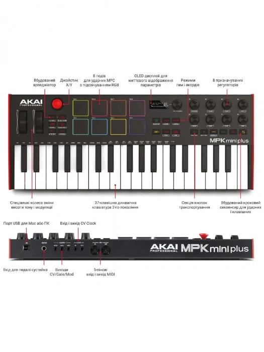 MIDI клавіатура MIDI клавіатура AKAI MPK Mini Plus