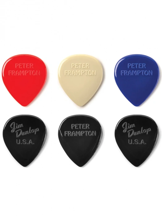 Dunlop PF599P Peter Frampton Vintage Jazz Teardrop Pick 6 Pack