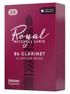 D'Addario RML10BCL300 Royal Mitchell Lurie Organic Bb Clarinet #3.0 10 Pack
