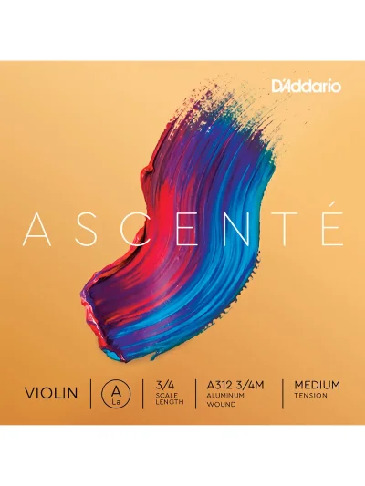 Струни для скрипки D'Addario A312 3/4M Ascenté Violin Single A String 3/4 Scale Medium Tension