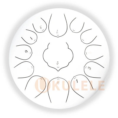 Hluru Huashu THD13-12 White Tongue Drum (13notes 12&quot; C major) Carbon Steel