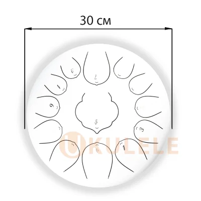 Глюкофон Hluru Huashu THD13-12 White Tongue Drum (13notes 12" C major) Carbon Steel