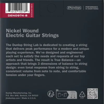 Струни Dunlop DEN0974-8 Nickel Wound Electric Guitar Strings 09-74 | 8-String