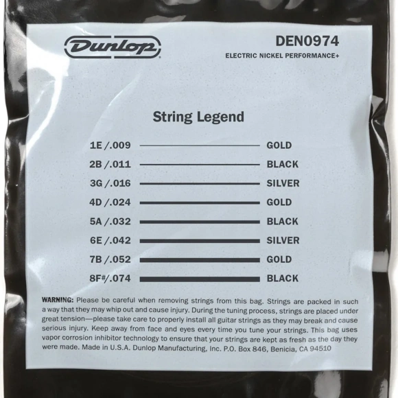 Струни Dunlop DEN0974-8 Nickel Wound Electric Guitar Strings 09-74 | 8-String Струни Dunlop DEN0974-8 Nickel Wound Electric Guitar Strings 09-74 | 8-String