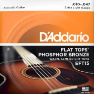 D'Addario EFT15 Flat Tops Phosphor Bronze Extra Light 10-47 D'Addario EFT15 Flat Tops Phosphor Bronze Extra Light 10-47