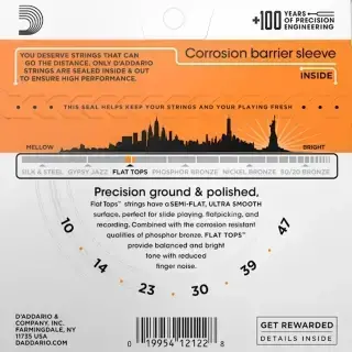 D'Addario EFT15 Flat Tops Phosphor Bronze Extra Light 10-47