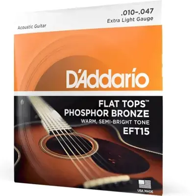 Струни D'Addario EFT15 Flat Tops Phosphor Bronze Extra Light 10-47