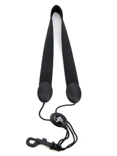 D'Addario SJA13 Saxophone Fabric Neck Strap Alto/Soprano - Snap Hook (Black)