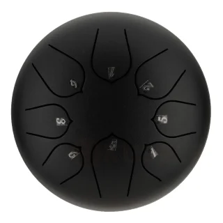 Hluru Huashu THD8-6 Black 6" (15см) 8 нот Tongue Drum Carbon Steel