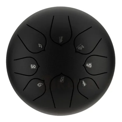 Глюкофон Hluru Huashu THD8-6 Black 6" (15см) 8 нот Tongue Drum Carbon Steel