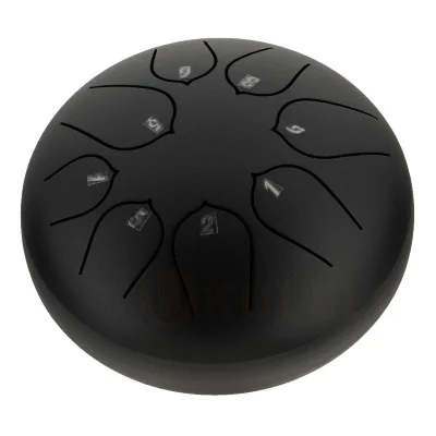 Глюкофон Hluru Huashu THD8-6 Black 6" (15см) 8 нот Tongue Drum Carbon Steel
