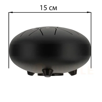 Глюкофон Hluru Huashu THD8-6 Black 6" (15см) 8 нот Tongue Drum Carbon Steel