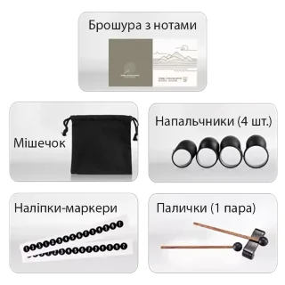 Hluru Huashu THD8-6 Black 6" (15см) 8 нот Tongue Drum Carbon Steel