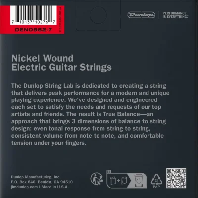 Струни Dunlop DEN0962-7 Nickel Wound Electric Guitar Strings 09-62 | 7-String