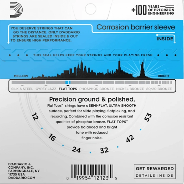 D'Addario EFT16 Flat Tops Phosphor Bronze Light 12-53