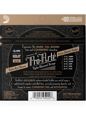 Струни D'Addario EJ49 Pro-Arte Black Nylon Normal Tension