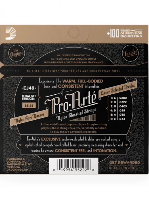 D'Addario EJ49 Pro-Arte Black Nylon Normal Tension