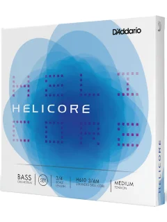 D'Addario H610 3/4M Helicore Orchestral Bass String Set 3/4 Scale Medium Tension