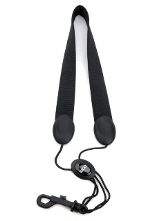 D'Addario SLA13 Saxophone Fabric Neck Strap Tenor/Baritone - Snap Hook (Black)