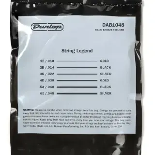Dunlop DAB1048 80/20 Bronze Acoustic Guitar Strings 10-48