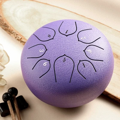 Глюкофон Hluru Huashu THD8-6 Lavander 6" (15см) 8 нот Tongue Drum Carbon Steel