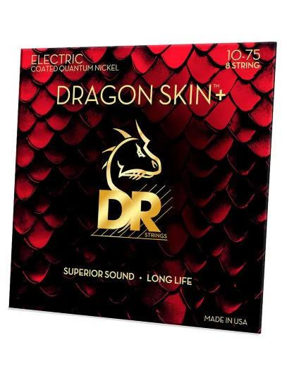 Струни DR Strings DEQ8-10 Dragon Skin+ Electric Medium 8-String 10-75