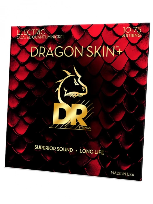 DR Strings DEQ8-10 Dragon Skin+ Electric Medium 8-String 10-75