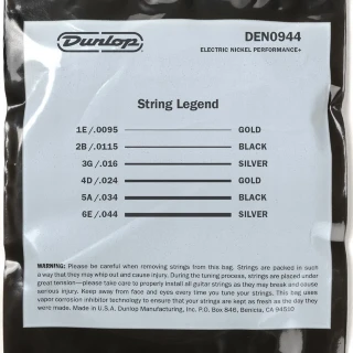 Dunlop DEN09544 Nickel Wound Electric Guitar Strings 9.5-44