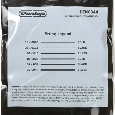 Струни Dunlop DEN09544 Nickel Wound Electric Guitar Strings 9.5-44