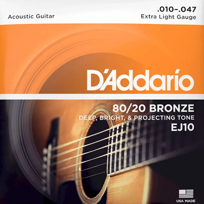 Струни Струни D'Addario EJ10 80/20 Bronze Extra Light 10-47