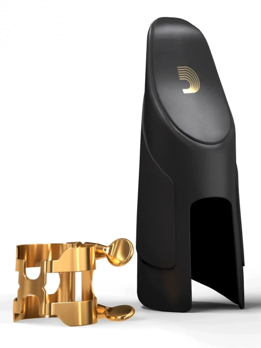 Лігатура Лігатура D'Addario HAS1G H-Ligature & Cap For Alto Saxophone Gold-Plated