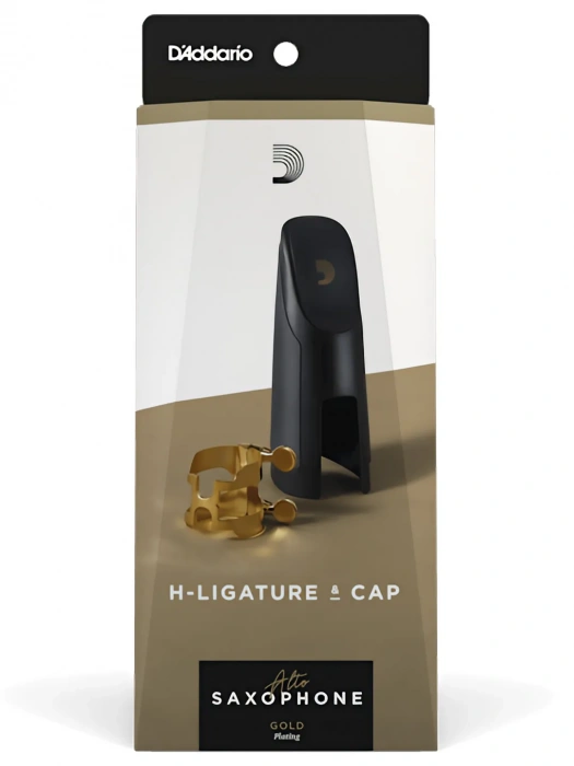 D'Addario HAS1G H-Ligature & Cap For Alto Saxophone Gold-Plated