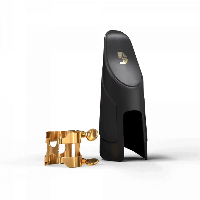Лігатура Лігатура D'Addario HAS1G H-Ligature & Cap For Alto Saxophone Gold-Plated