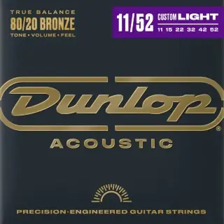 Dunlop DAB1152 80/20 Bronze Acoustic Guitar Strings 11-52