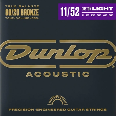 Dunlop DAB1152 80/20 Bronze Acoustic Guitar Strings 11-52