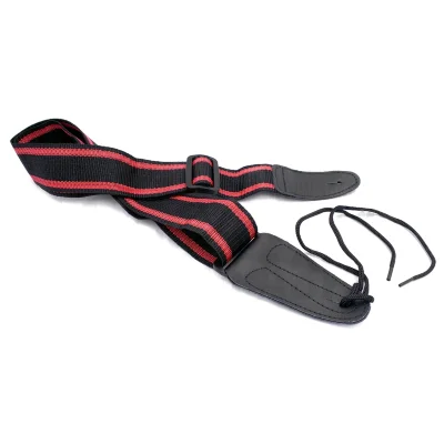 Ремінь для гітари Maxtone GS100 (Black-Red) Guitar Strap