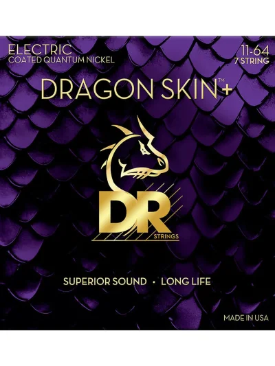 Струни DR Strings DEQ7-11/64 Dragon Skin+ Electric Heavy 7-String 11-64