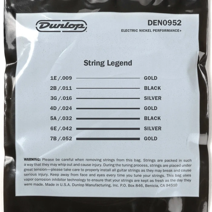 Dunlop DEN09527 Nickel Wound Electric Guitar Strings 09-52 | 7-String