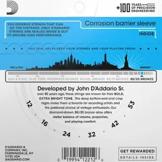 D'Addario EJ11 80/20 Bronze Regular Light 12-53