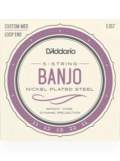 D'Addario EJ57 Banjo Nickel Plated Steel Custom Medium (11-22)