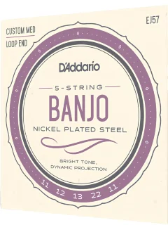 D'Addario EJ57 Banjo Nickel Plated Steel Custom Medium (11-22)