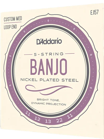 Струни для банджо D'Addario EJ57 Banjo Nickel Plated Steel Custom Medium (11-22)