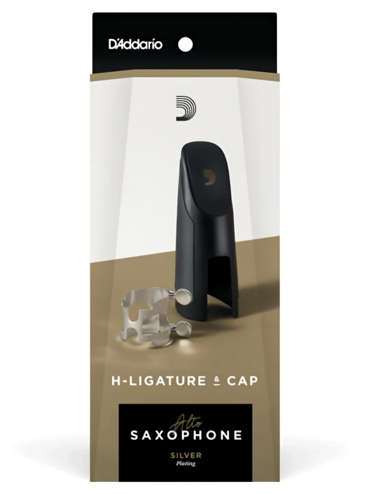 D'Addario HAS1S H-Ligature & Cap for Alto Saxophone Silver-Plated