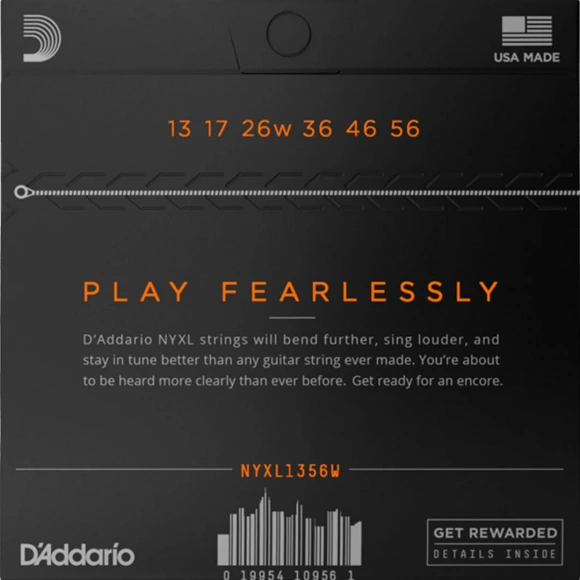 Струни D'Addario NYXL1356W NYXL Electric Medium Wound 3rd 13-56 Струни D'Addario NYXL1356W NYXL Electric Medium Wound 3rd 13-56