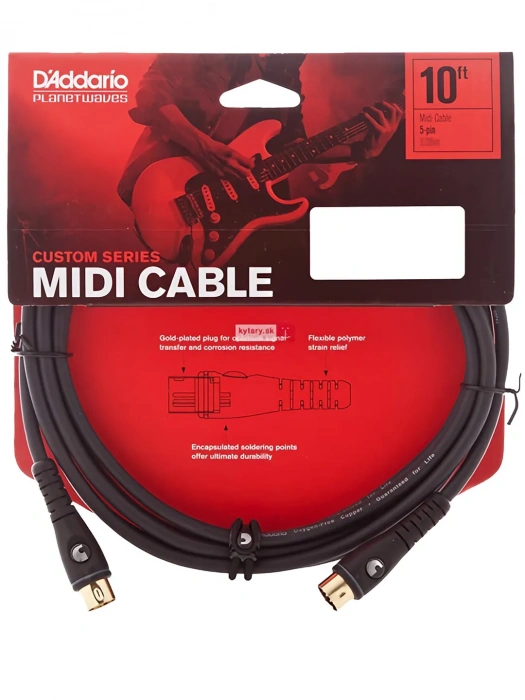 D'Addario PW-MD-10 Custom Series MIDI Cable (3m)