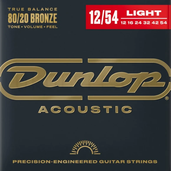 Струни Dunlop DAB1254 80/20 Bronze Acoustic Guitar Strings 12-54